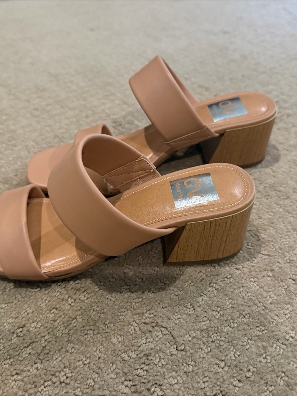 Dolce Vita Chunky Strap Mule Sandals in Nude